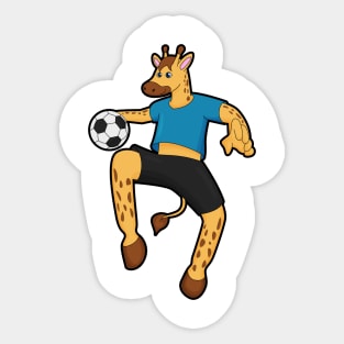 Giraffe as Soccer player with Soccer ball Sticker